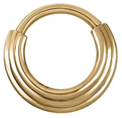 Produktbild von Wildcat Piercingringe - Concave Septum Clicker aus Chirurgenstahl 316L, Körperstelle: Ohr, Nase, Lippe, Bauchnabel, Durchmesser: 8,0mm, Gold