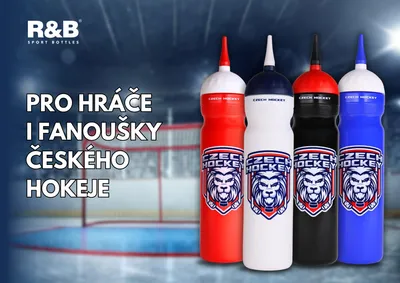 Image de Bouteille de sport Lion tchèque avec bec verseur blanc