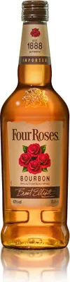 A bottle of Four Roses Bourbon whiskey.