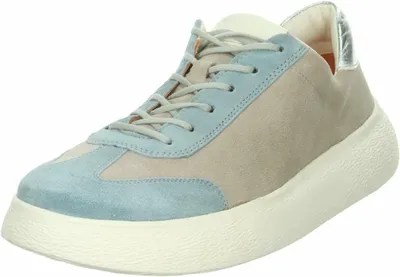 Produktbild von Think! Damen Sneaker aus echtem Leder in Blau- und Beigetönen mit Gummisohle und Schnürung