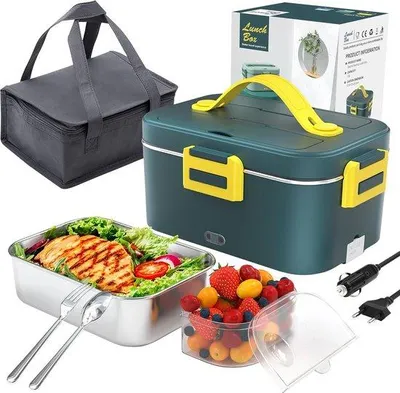Produktbild von Famanu Bento Box Dunkelgrün - 23,88 x 16,51 x 11,68 cm