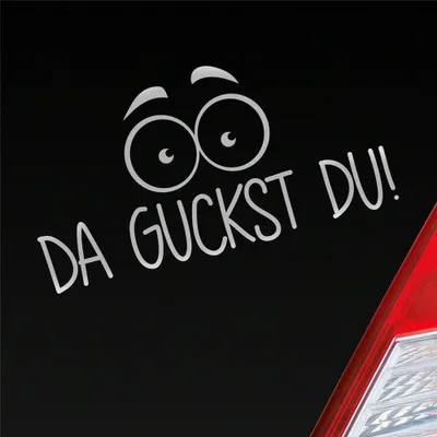 Produktbild von Auto Aufkleber Da guckst du! Augen wundern 19,4x10 cm Silber Sticker Heckscheibenaufkleber