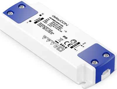 Produktbild von deleyCON 12 V SLIM LED Trafo Transformator Netzteil 0-20 W 200-240 V zu 12 V DC LED Lampen Lichtstreifen G4 MR11 MR16 Leuchten Überladung Überhitzung