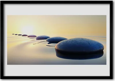 Produktbild von Bild 100x70 MDF-Rahmen Wandkunst Steine ​​im Wasser Spa