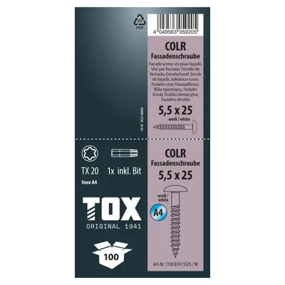 Produktbild von TOX COLR 5,5 x 25  (100 Stk.) / TX20 / innen und außen