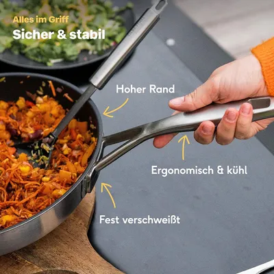 Produktbild von SILBERTHAL Bratpfanne Induktion 28 cm - Beschichtete Pfanne - Edelstahl - Für alle Herdarten
