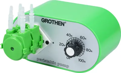 Obrázok produktu pre Dvojitá pumpa GROTHEN, peristaltická pumpa s reguláciou otáčok, 15-117 ml/min, 3 mmx5 mm platina vhodná na použitie v potravinách, vulkanizované silikónové hadičky