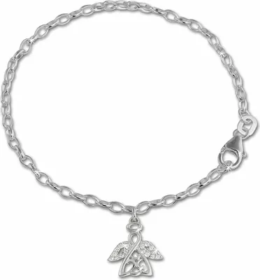 Image de SilverDream Bracelet pour enfants 16cm scintillant blanc ange 925 argent SDA029W