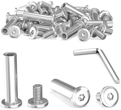 Produktbild von Schrauben Set für Möbel - Hülsschraube - Möbelmontage - Edelstahl A2 - 40 Stück M6x30 - Silber