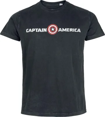 Produktbild von Captain America T-Shirt Herren Captain Logo schwarz XL