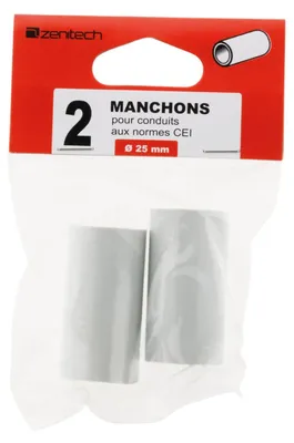 Image de 2 raccords pour tuyaux de diamètre 25 mm - Gris