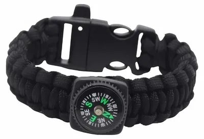 Image de Foxter XT1141 Bracelet de survie avec boussole, noir