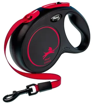 Immagine prodotto di Flexi New Classic M, guinzaglio automatico da 5 metri per cani fino a 25 kg, colore nero e rosso