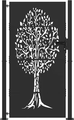 Image de vidaXL Portail de jardin noir 110 x 205 cm Acier thermolaqué