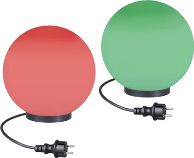 Image de Lampes boules RGB Lampe boule LED Lot de 2 Ø 20cm Lampe de jardin Lampe d'extérieur