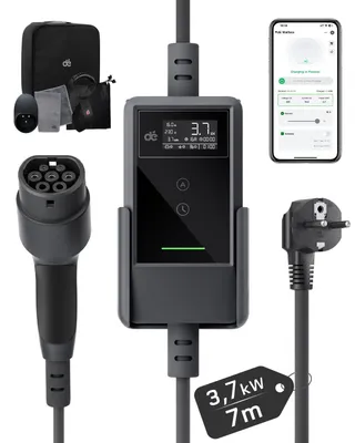Produktbild von Ladekabel für Elektroautos, 3,7 kW - 7 Meter - Stecker Typ 2 - Ladekabel für Elektrofahrzeuge