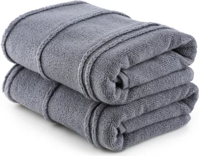 Produktbild von Mijolnir, Hochwertiges Badetuch-Set (2 Stück), 100% Mikrofaser, 450 g/m², 75 x 150 cm | Maschinenwaschbar bei 40 °C | Farbe: Rauch | Perfekt für Ihr Badezimmer, weich und saugfähig.