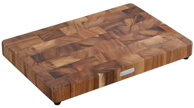Hackblock aus Akazienholz, 45x30x4,5 cm, dunkelbraun