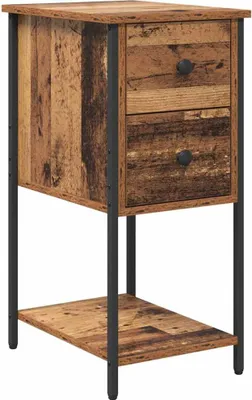 Produktbild von Nachttisch mit Schubladen Altholz 32 x 42 x 70 cm Holzwerkstoff
