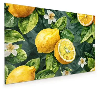 Produktbild von Küchenrückwand Spritzschutz Glas mit Motiv Zitronenmuster 40 x 40 cm