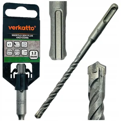 Produktbild von Verkatto Betonbohrer 12x260 mm SDS Plus Kreuzschläger Schlagbohrer