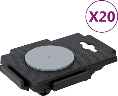 Obrázok produktu pre Prepravný vozík s 8 kolieskami 20 ks čierny polypropylén 150 kg