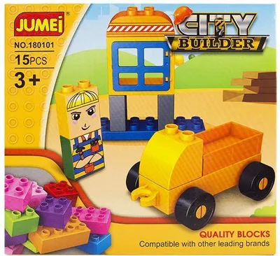 Immagine prodotto di Jumei 3+ Blocchi da costruzione Città, 15 pezzi, dai 3 anni in su