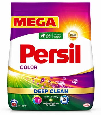 Produktbild von Persil Color Waschpulver 4,4kg 80 Wäschen – Persil Deep Clean Waschpulver für Waschmaschine, saubere Wäsche, Fleckenentfernung, Tiefenreinheit, frischen Duft, Color & Universal, Haushalt & Vorrat