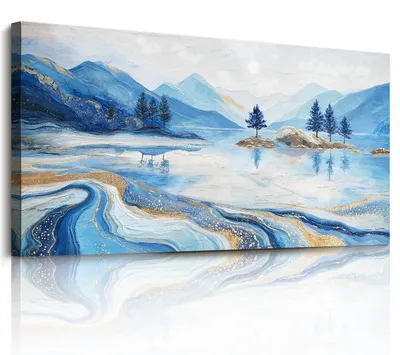 Productafbeelding van Abstracte Canvas Wanddecoratie - Landschap Schilderij 50x100cm
