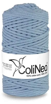 Obrázek produktu pro Bavlněná pletená šňůra s bavlněným jádrem ColiNea 3mm 100m modrá