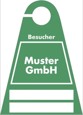 Produktbild von Dreifke® Besucherausweis mit weißem Firmeneindruck, Kunststoff transparent, 1...