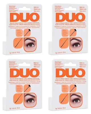 Obrázok produktu pre Ardell DUO – Lepidlo na umelé riasy – Výhodné balenie 4 ks – Brush On Dark – Bez latexu – S vitamínmi – Tmavé