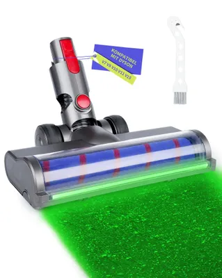 Bodenbürste mit LED-Licht für Dyson V7–V15, weiche Walze