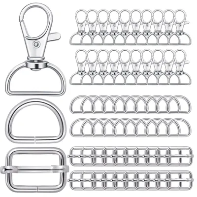 Metall-Drehverschluss-Haken 60 Stück mit 25 mm D-Ringen