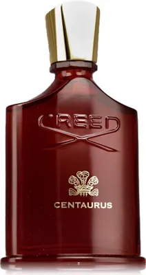 A studio shot of a red Creed Centaurus Eau de Parfum bottle against a white background.