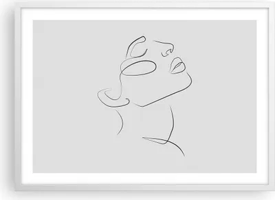 Produktbild von Gerahmtes Poster - Weißer Rahmen - Stück Linear Gesicht - 70x50 cm - Wand Bild - Wanddeko - Wandbilder - Kunstposter - Wandposter - Bilderrahmen - Bilder - Kunstdruck - P2WAA70x50-4823