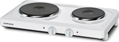 Produktbild von Doppelkochplatte THS 2590, langlebige Gussheizplatten, emailliertes Gehäuse, leistungsgesteuerte Regelung über 7-Takt-Schalter, 2 Heizplatten: 145 mm Ø, 1000 Watt / 180 mm Ø, 1500 Watt