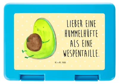 Produktbild von Mr. & Mrs. Panda Bento Box Avocado Pfeifen - Gelb Pastell - Geschenk, Diät, Vorratsdose, Snackbox, Rund, Essensbox, Bentobox, Ernährung, Lunchbox