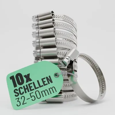 Zdjęcie produktu dla Zaciski do węży ze stali nierdzewnej 33–57 mm, regulowane, 9 mm, stal nierdzewna