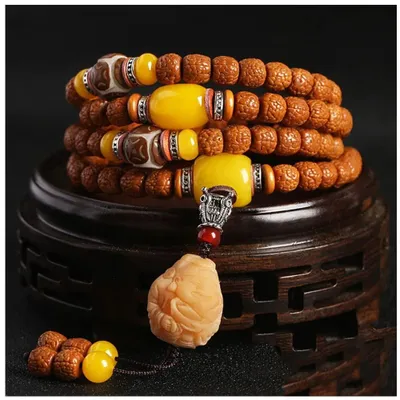 Immagine prodotto di Collana di Rudraksha con 108 perline, ideale per la meditazione e la preghiera