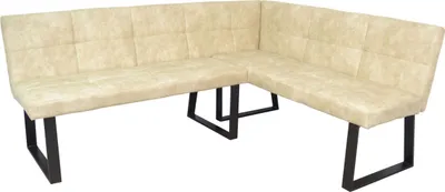 Produktbild von Polstereckbank (Kurzer Schenkel Rechts) 150x190 cm Schwarz/Creme