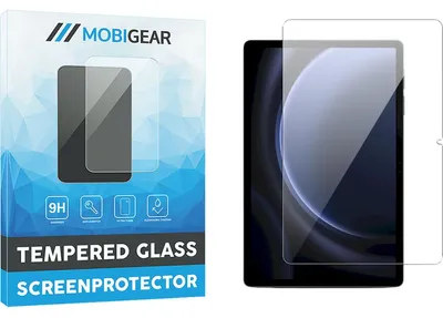 Produktbild von Mobigear Displayschutzfolie für Samsung Galaxy Tab S9 FE Plus – Panzerglasfolie – Kompatibel mit Hüllen – Schwarz
