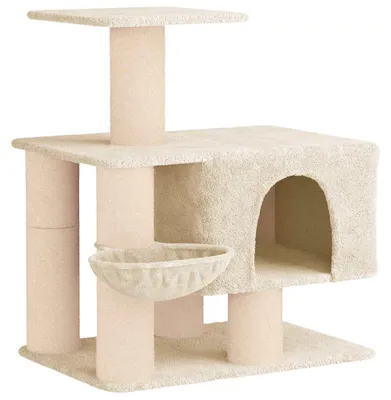 Immagine prodotto di Albero per gatti con pali in sisal, colore crema, altezza 96 cm