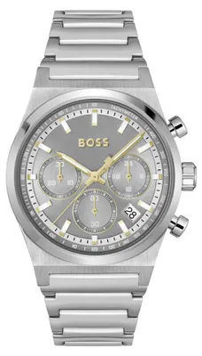 Produktbild von BOSS Chronograph Quarz Uhr für Herren Kollektion Candor Chrono mit Silbernes Ede