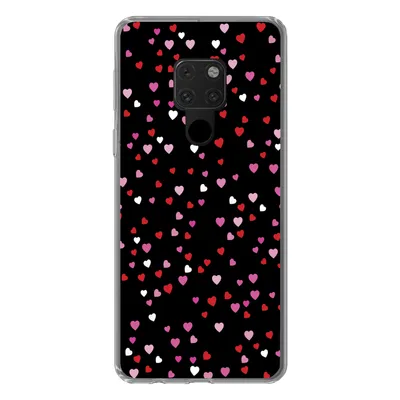 Produktbild von MuchoWow® Handyhülle Schutzhülle Hülle für Huawei P40 Lite Eine Illustration mit Herzen auf einem schwarzen Hintergrund Silikon Softcase Handy Hülle - Handy