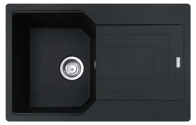 Produktbild von FRANKE Spüle URBAN UBG 611-78 in ONYX mit Drehexcenterbedienung Edelstahl / Ausschnittmaß 760 x 480 mm R15 / Granitspüle