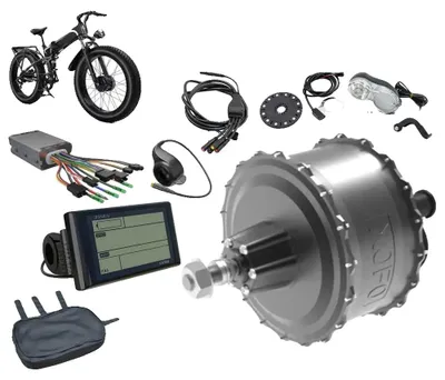 Produktbild von Fat Bike Motor Kit, bürstenloser Nabenmotor, einstellbare Unterstützungsstufen, Fetter E-Bike Motor Kit, 20 Zoll hinten 190mm, Bremsensensor