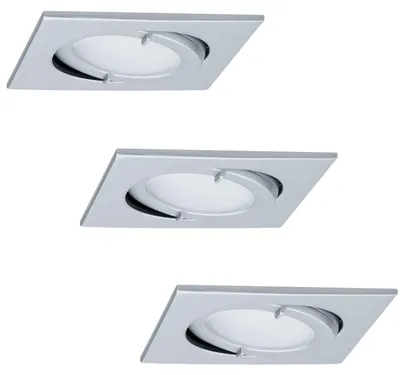 Produktbild von Paulmann Möbel Einbauleuchten IP44 Quadro schwenkbar max.20W 12V G4 Chrom matt/Alu/Glas