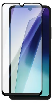 Image de Avizar, film de protection en verre trempé pour Xiaomi Redmi 14C, adhésif complet, bords arrondis, noir/transparent