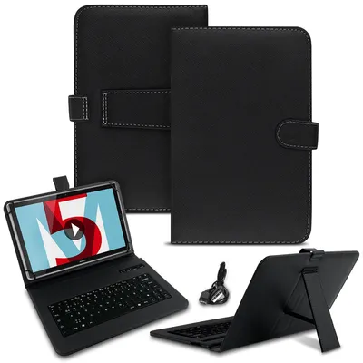 Produktbild von Tablet Hülle für Lenovo ThinkTab X11 Tasche Bluetooth Tastatur QWERTZ Case CoverFarben:Schwarz